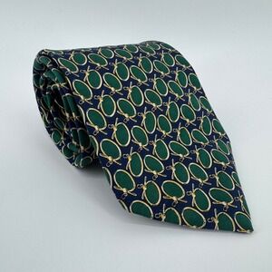 Brooks Brothers Makers All Silk Green Navy Gold Tie‎